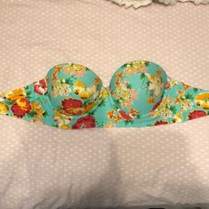 Topless flower printed bathing suit